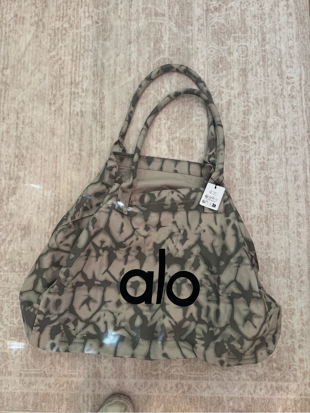 ALO Yoga Olive Green Camouflage Tote Bag